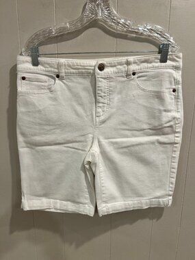 IZOD White Denim Shorts, Size 12